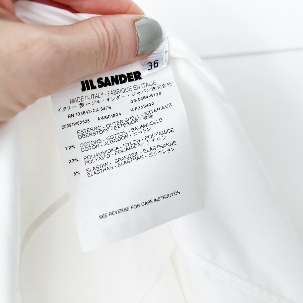 Jil Sander - sculptural sleeve cotton button-up shirt - sz36 - Picture 5 of 6